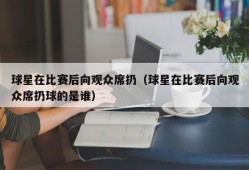 球星在比赛后向观众席扔（球星在比赛后向观众席扔球的是谁）