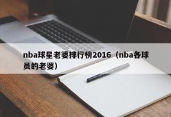nba球星老婆排行榜2016（nba各球员的老婆）