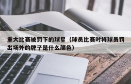重大比赛被罚下的球星（球员比赛时将球员罚出场外的牌子是什么颜色）